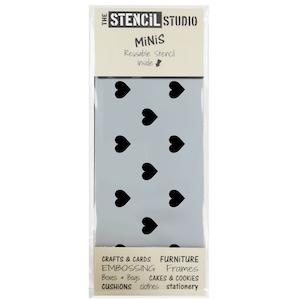 Mini Hearts Stencil - Stencil MiNiS from The Stencil Studio. Handy little reusable stencils for home decor and crafts. Easy to use. 10537