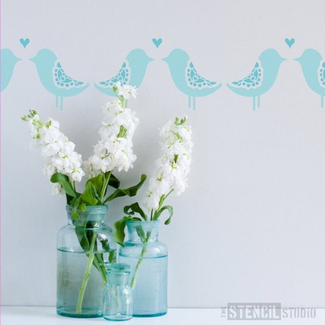 Love Birds Stencil Bird Stencils Reusable Stencils Scandinavian ...