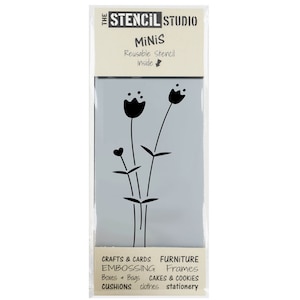 Linnea Spring Flower Stencil - Stencil MiNiS from The Stencil Studio. Handy little stencil for home decor, furniture, crafts and cakes 10611