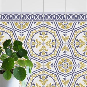 Burford Tile and Rissington Border Stencil Set - Stencils For Floors, Walls & Patios - Tile Makeover Stencils - Reusable Stencils - 11088