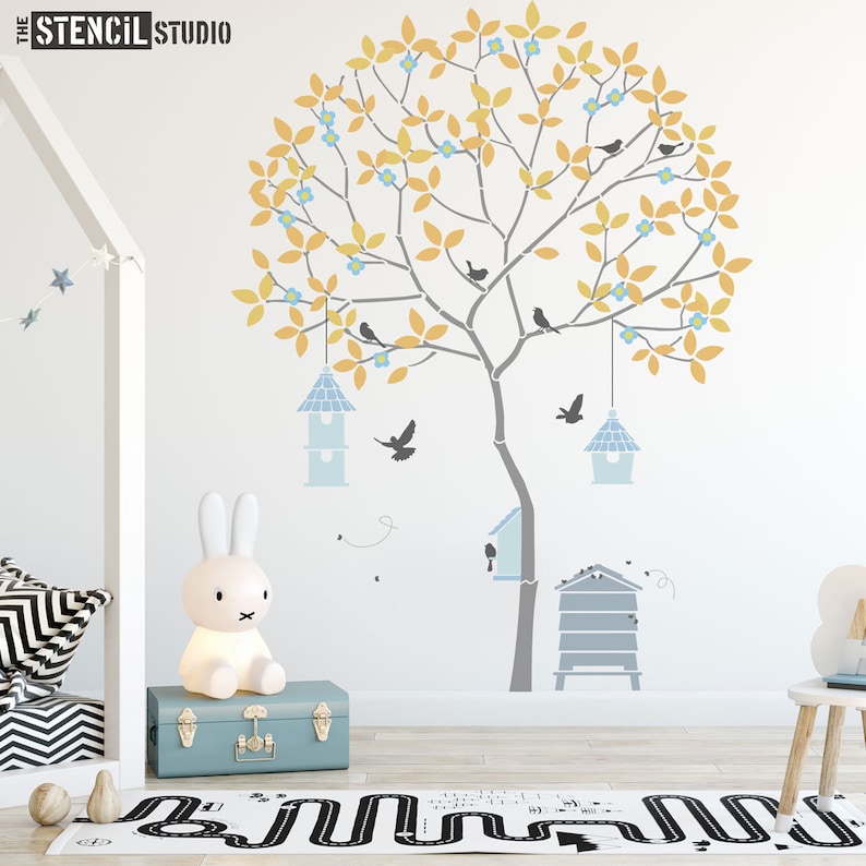 Tree Stencils Nursery Stencils Wall Mural Stencils Round Etsy Denmark