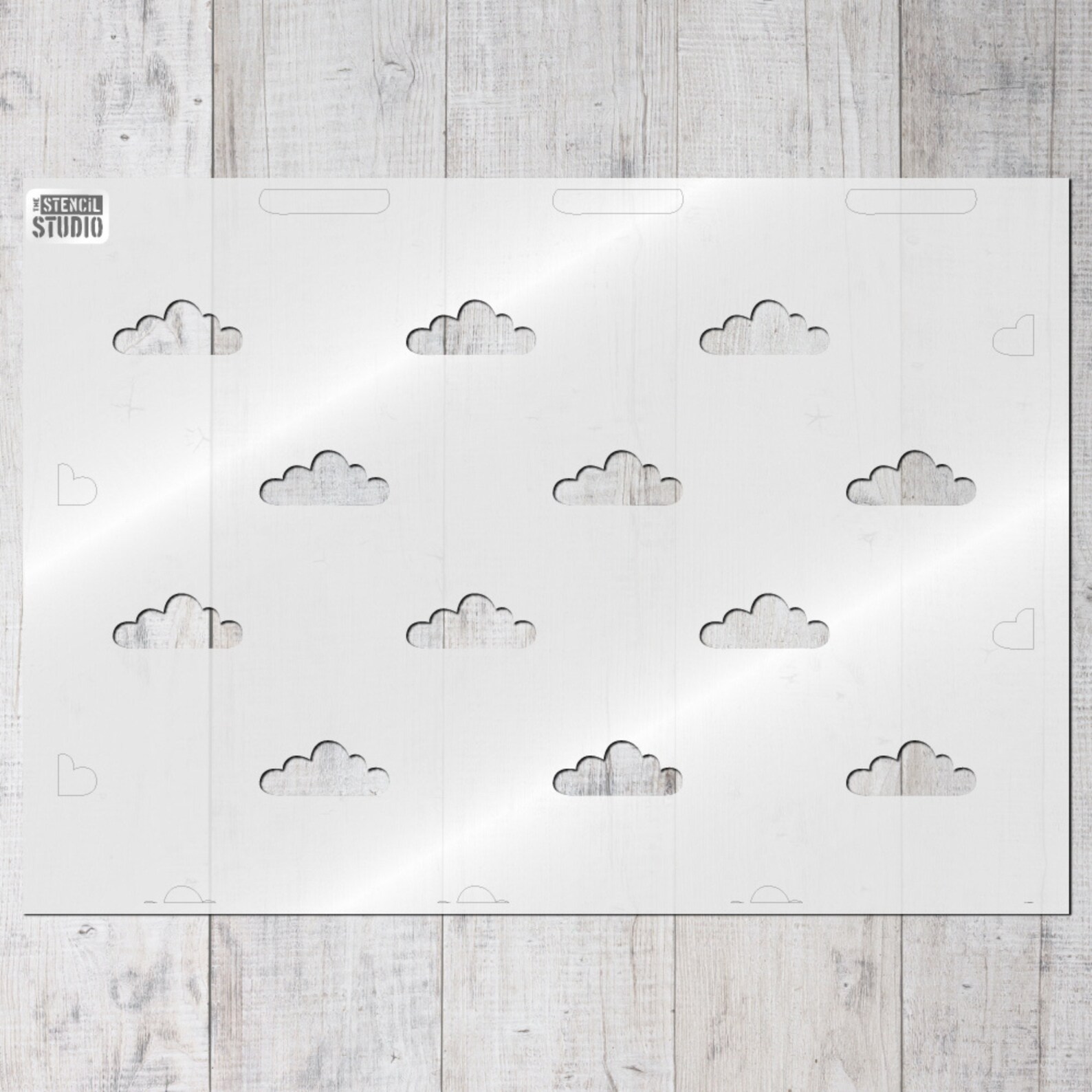 Fluffy Clouds Repeat Pattern Wall Stencil for Creating a Feature Wall ...
