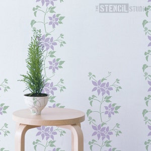 Clemetis Flower Stencil from The Stencil Studio. Reusable, easy to use. 10044