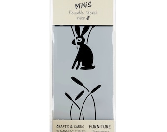 Rabbit & Reeds Nursery Stencil - Stencil MiNiS from The Stencil Studio. Handy Stencils for Home Decor, Furniture and Crafts 10602