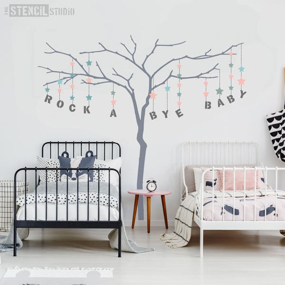 Branch Tree Stencil Pack With Alphabet Shapes Customisable - Tree Stencil For Wall Nursery Branch Tree Stencil Pack With Alphabet Shapes Customisable - Tree Stencil For Wall Nursery
