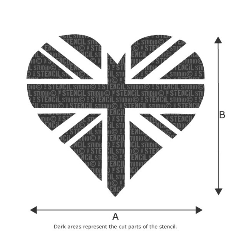 Union Jack Heart Stencil - Reusable Wall Stencil to Show Love of the ...