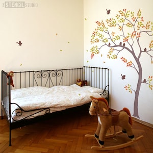 Nursery Tree Wall Stencil for decorating Nursery and child's bedroom walls