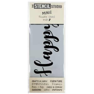 Blij - Stencil MiNiS van The Stencil Studio. Handige kleine herbruikbare stencils voor home decor en ambachten. Gemakkelijk te gebruiken 10870