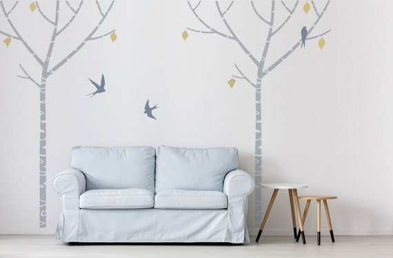 Birch Tree Swallow Birds Stencil Pack Large Stencils - Swallow Stencil For Wall Birch Tree Swallow Birds Stencil Pack Large Stencils - Swallow Stencil For Wall