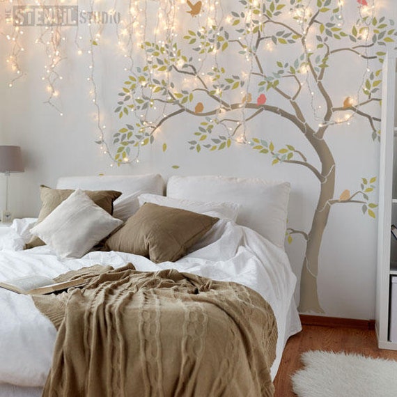Baum Schablone Pack Grosse Baum Schablonen Wand Schablonen Wand Dekor Wandschablonen Baum Und Vogel Schablone 10618