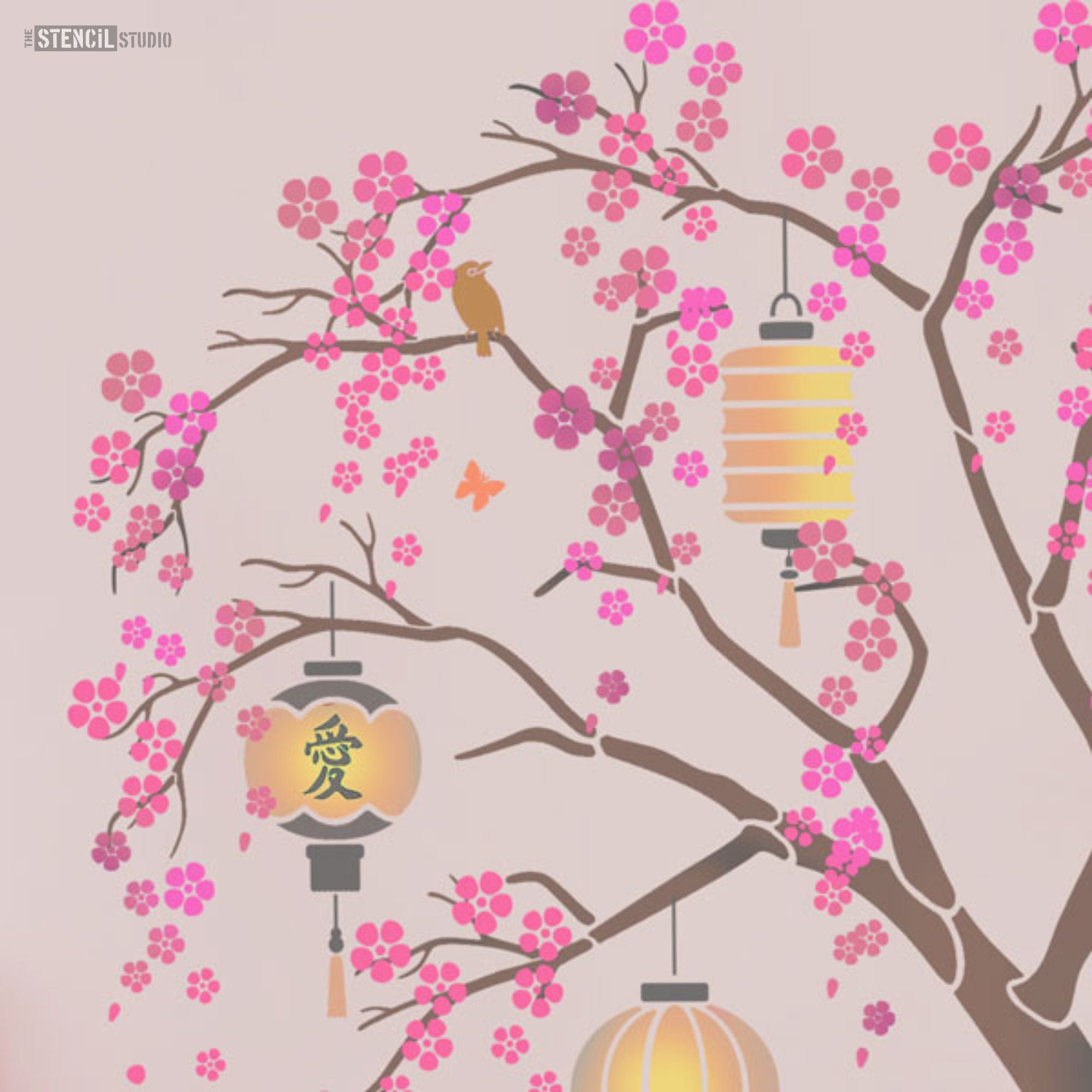 Cherry Blossom Tree Nursery Wall Stencil Pack Wall Mural Etsy.de