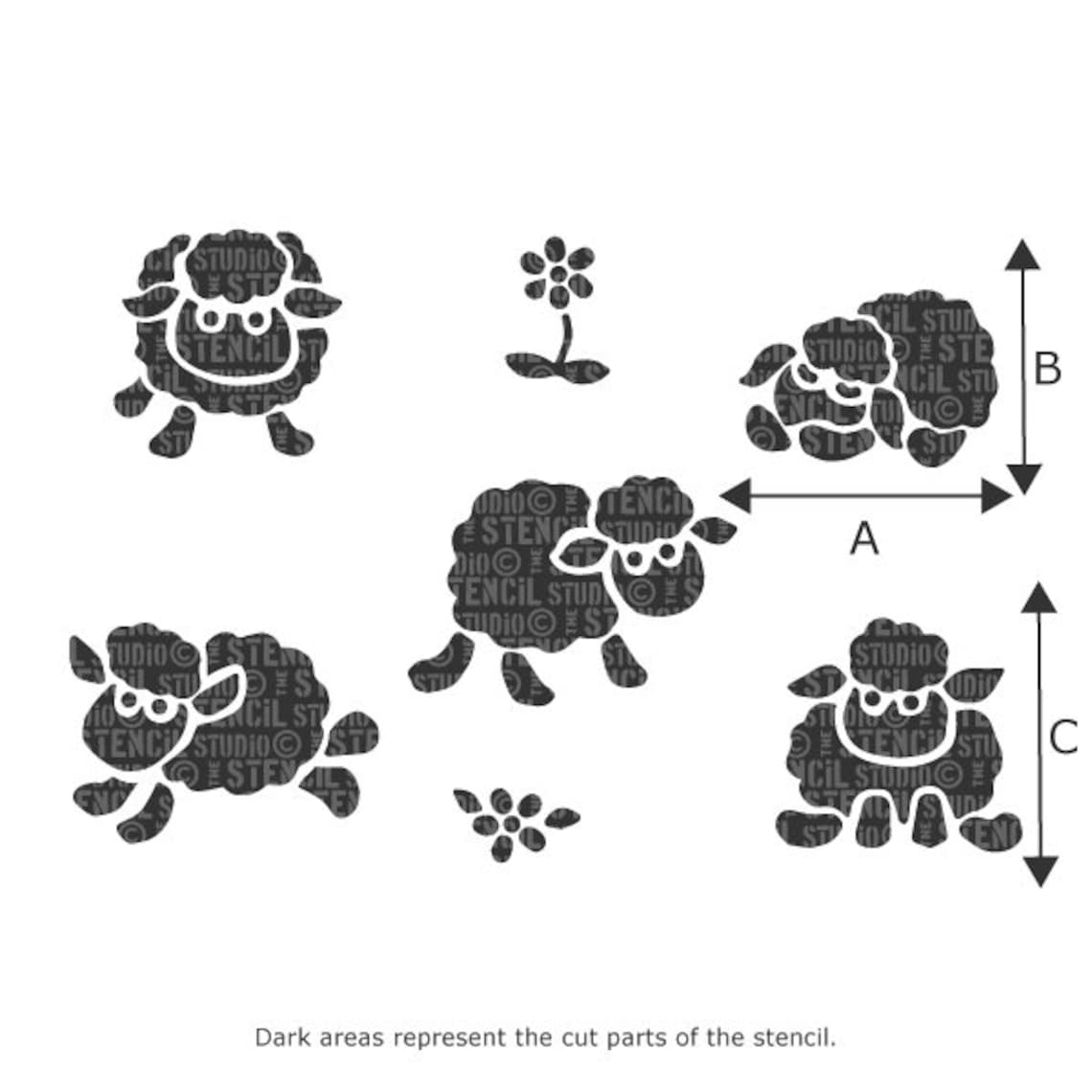 Little Sheep Stencil From The Stencil Studio Kids Room Etsy