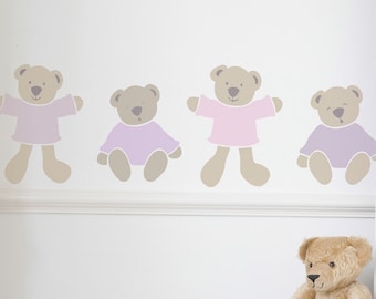 The Bears Stencil  - Reusable Wall Stencil for Nursery or child's room - Cute Teddy Bear Wall Stencils for Painting Nursery - 10318