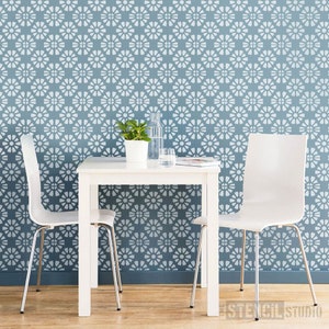 Amberley Tile Repeat Pattern Reusable Stencil. Create Faux Tile effect on Floors & Walls - Wall Stencils for Home decor 10744