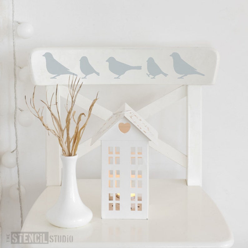 Bird Border Stencil Bird Stencils Blackbird Stencil Etsy