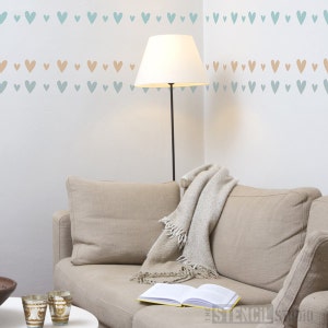 Vintage Hearts Border Stencil - Heart Stencils - Hearts Border Stencils - Nursery Stencils - Reusable Stencils - 10241