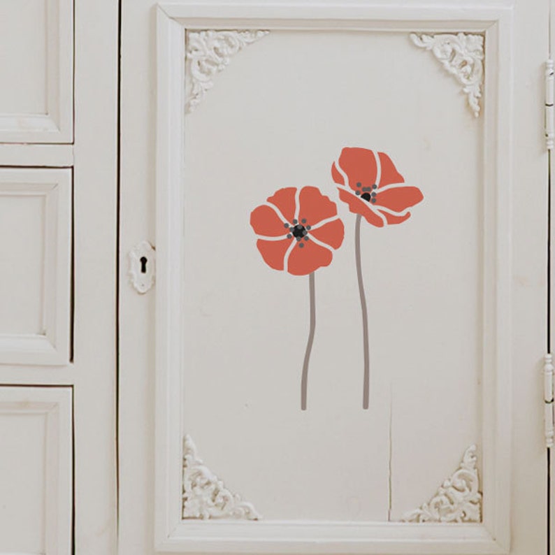 repeating Modern daisy border pattern stencil 190 micron mylar floral flowers