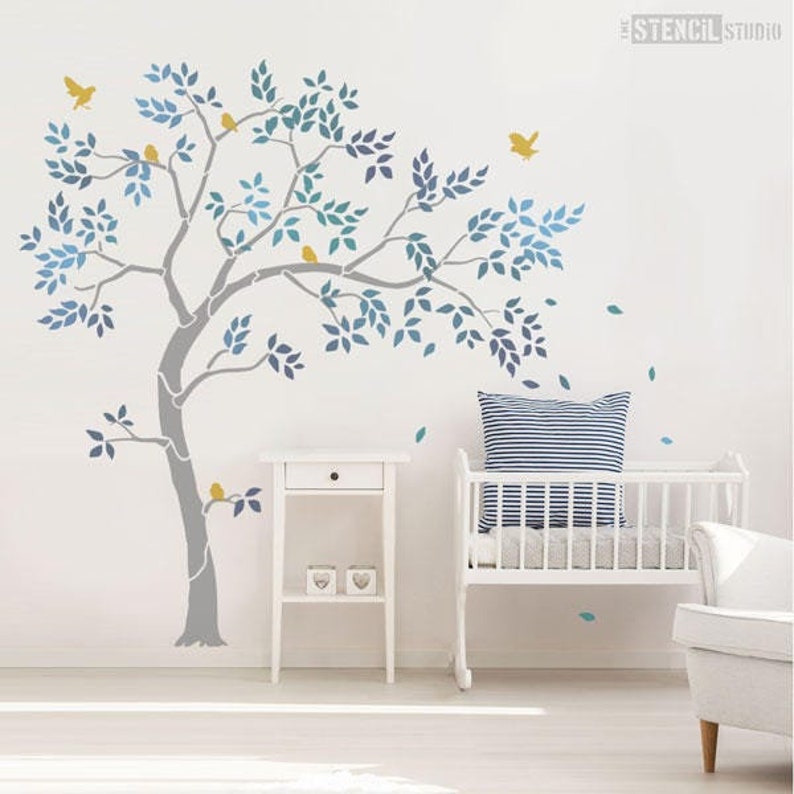 Nursery Tree Stencil for decorating Nursery Walls