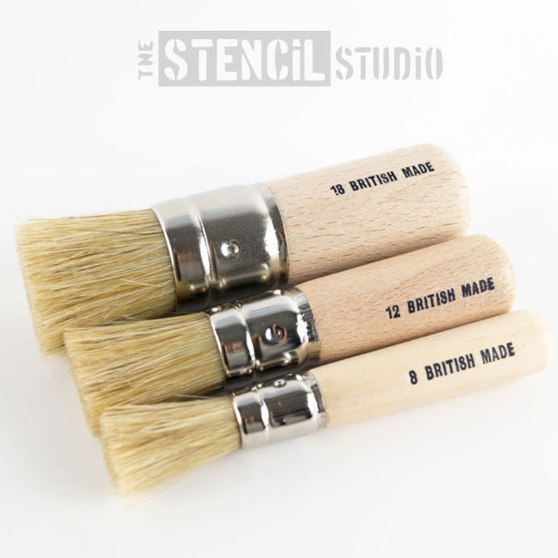 Stencil Brush Various Sizes Made in UK Natural Bristle Brushes Etsy