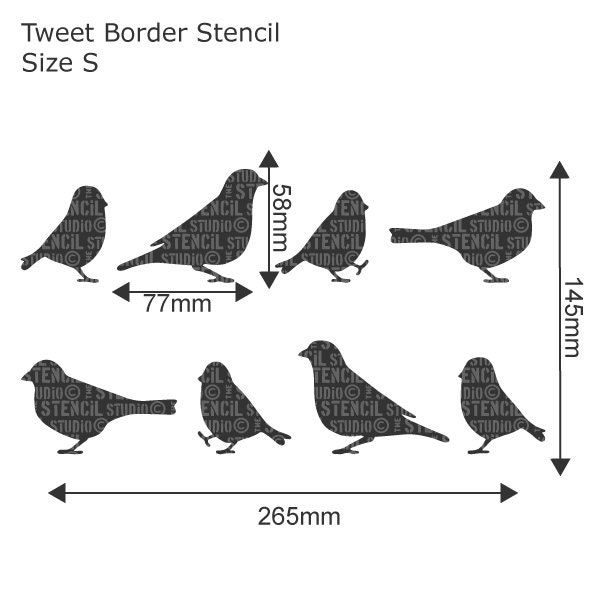 Bird Border Stencil Bird Stencils Blackbird Stencil Etsy