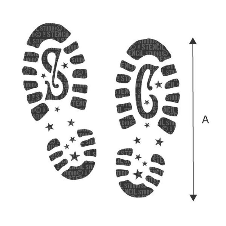 Santa Claus Footprint Stencil Set The Stencil Studio Reusable stencil for adding footprints around the fireplace on Christmas Eve 10700S