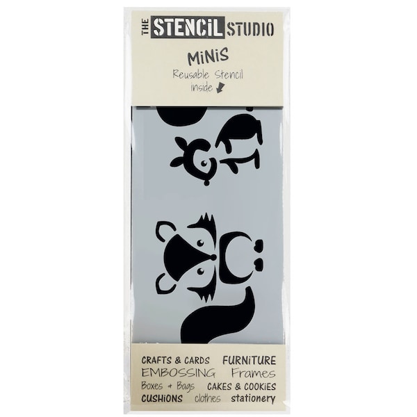 Fox & Squirrel Stencil - Stencil MiNiS from The Stencil Studio. Handy little reusable stencils for home decor and crafts 10705