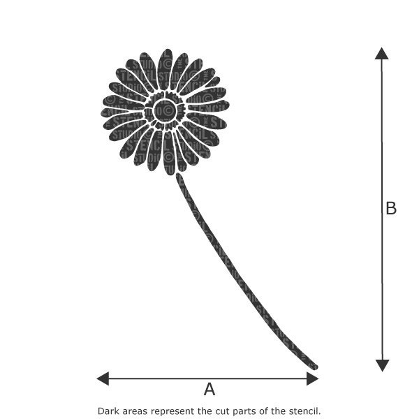 Gerbera Flower Stem Stencil From the Stencil Studio. Reusable Etsy UK