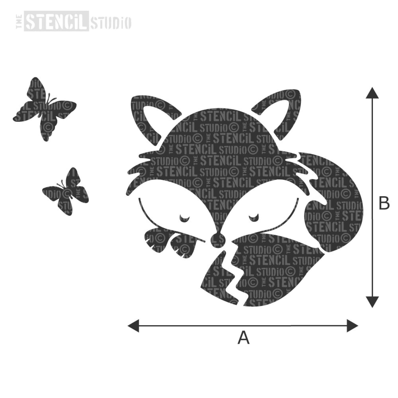 Plantilla Fox Fox Sleeping Cute Stencil Nursery Stencils Etsy España