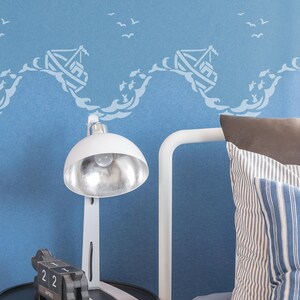 Padstow Boat Border Stencil from The Stencil Studio. Reusable stencils for home decor and DIY, easy to use. 10127