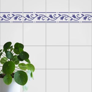 Standish Tile Border Stencil - Stencils for Floors, Walls & Patios -Tile Makeover Stencils -For Bathroom, Kitchen and Garden Tiles - 11074