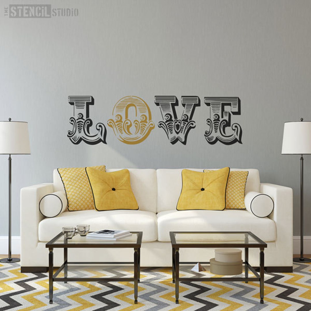 LOVE Circus Letter Stencils From the Stencil Studio. Reusable Etsy