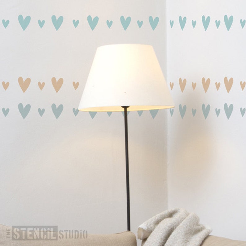 Vintage Hearts Border Stencil Heart Stencils Hearts Border Etsy