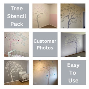 Customer Photos of our Nursery Tree Wall stencil used to decorate Nursery and Child's bedroom Walls
