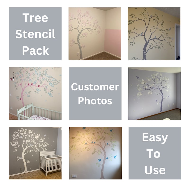 Tree Stencils Nursery Stencils Wall Mural Stencils Etsy