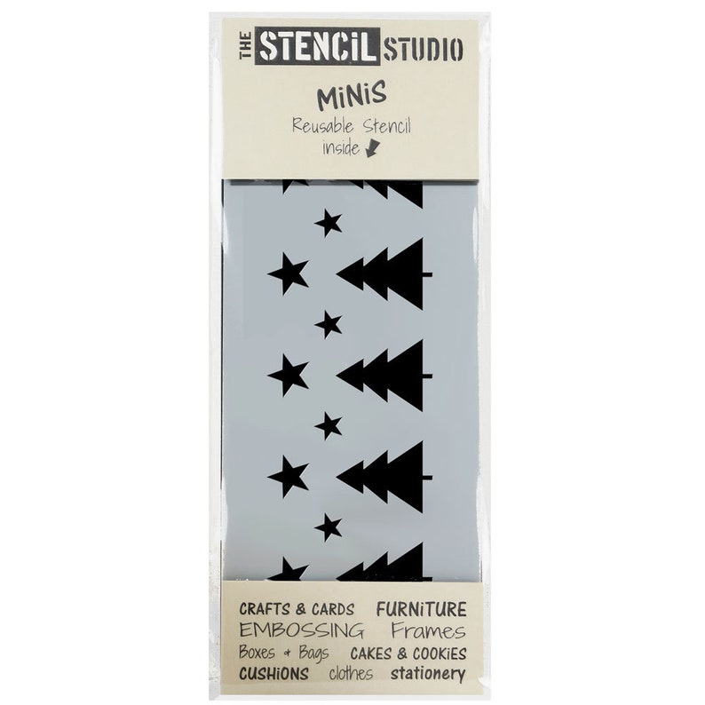 Handy Reusable stencil for Christmas home decor and crafts 10552 Christmas Trees /& Stars Stencil Stencil MiNiS from The Stencil Studio
