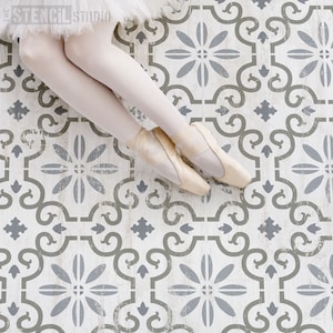 Rissington Tile Stencil - Traditional Tile Stencil - Stencils for Tiles - Tile Makeover Stencils - Tile Stencils for Floors & Walls- 10592