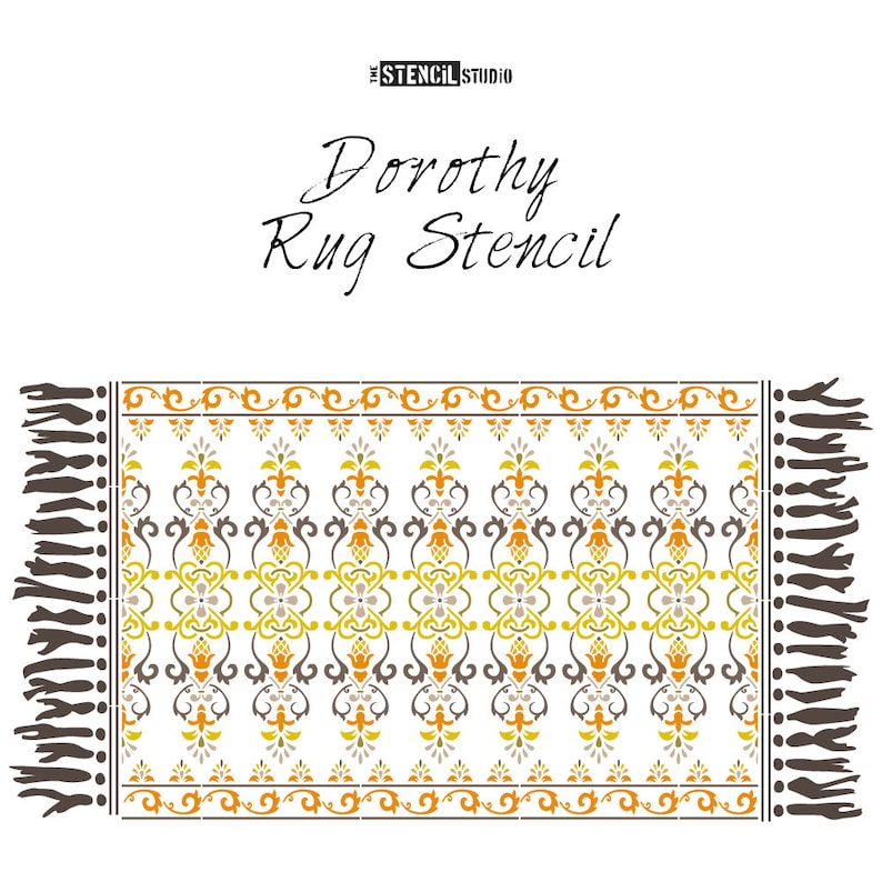 Dorothy Patio Rug Stencil. Large Rug Stencils Patio Stencils Etsy