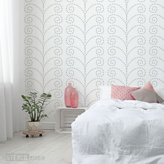 Full Screen Hairpin Layers Stencil For DIY Crafts For Painting Walls