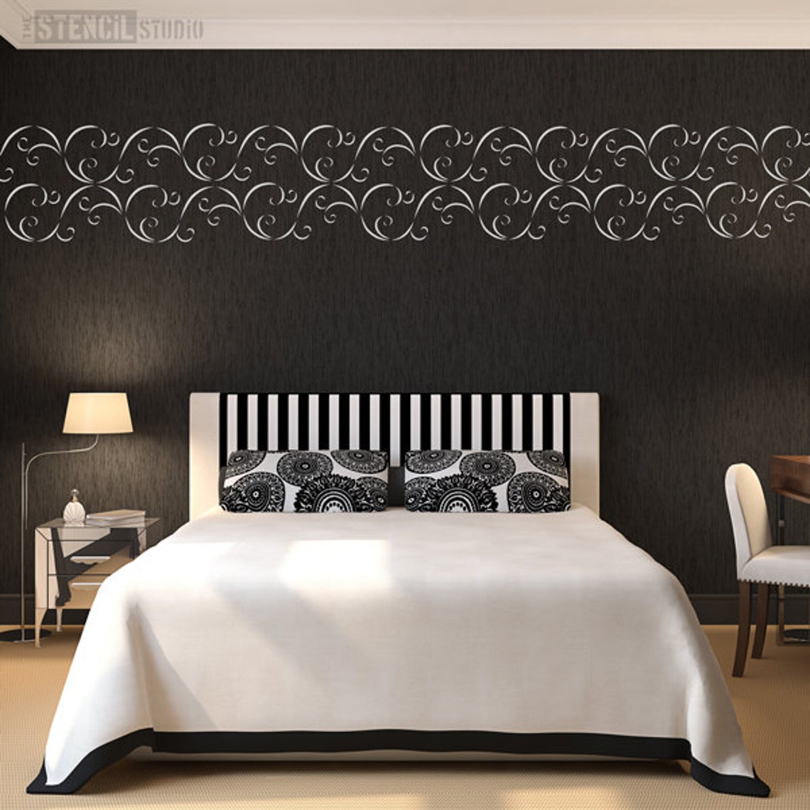 Swirl Pattern Stencil From the Stencil Studio. Reusable Home - Etsy