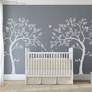 Nursery Tree Wall Stencil for painting walls in your nursery or child's bedroom
