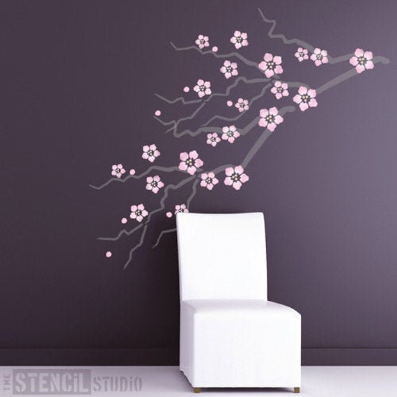 Cherry Blossom Stencil Branch Stencils Flower - Big Flower Stencils For Walls Cherry Blossom Stencil Branch Stencils Flower - Big Flower Stencils For Walls