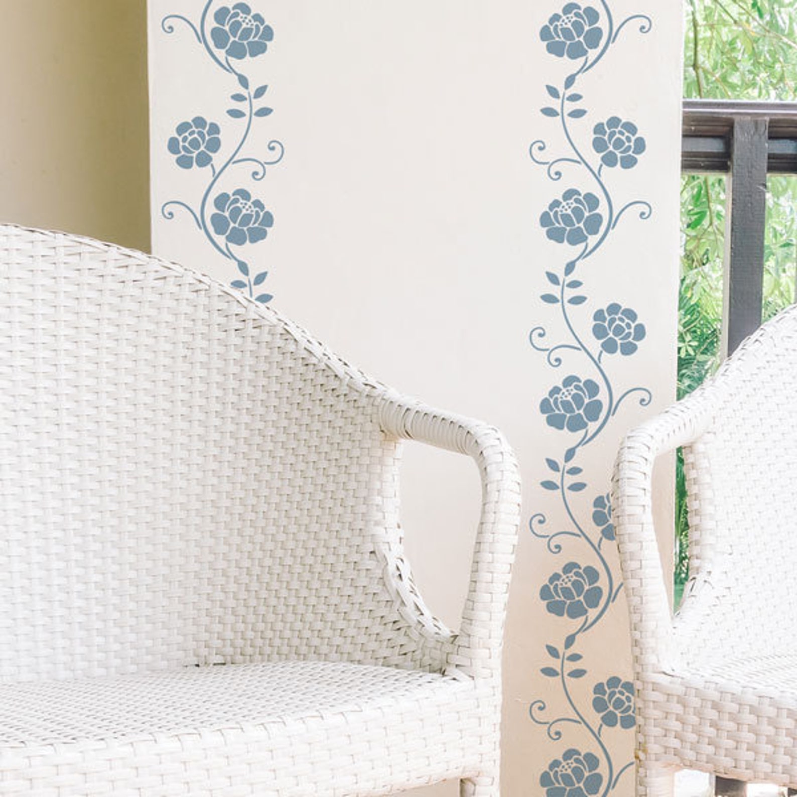 Wallflower Stencil From the Stencil Studio. Floral Stencils. Etsy