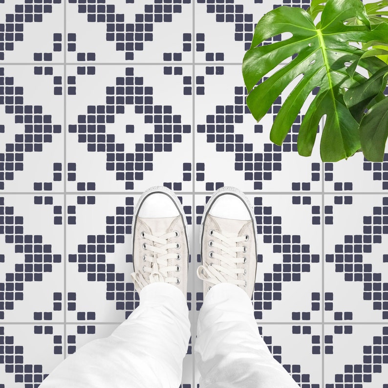 Mosaic Tile Stencil Tile Stencils for Floors, Walls & Patios Tile Makeover Stencils For Bathroom, Kitchen and Garden Tiles 11136 image 1