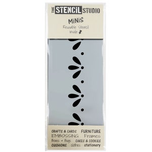 Leaf & Dot Border Stencil - Stencil MiNiS from The Stencil Studio. Little reusable stencils for home decor and crafts. Easy to use. 10533