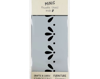 Leaf & Dot Border Stencil - Stencil MiNiS from The Stencil Studio. Little reusable stencils for home decor and crafts. Easy to use. 10533