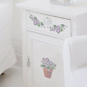 Pansy Flower Set Stencil from The Stencil Studio. Floral Stencils. Reusable stencils for home decor & DIY, easy to use. 10463