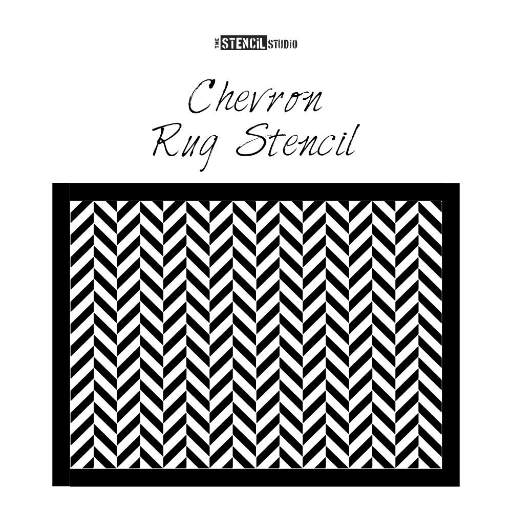 Plantilla Chevron para alfombras - Plantilla reutilizable para suelos - Suelos interiores y patios exteriores - 10924