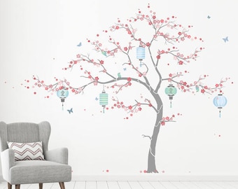 Cherry Blossom Tree Nursery Wall Stencil Pack - Wall Mural Stencils - Tree Stencil Pack - Large Wall Stencils - DIY Wall Stencil -  10672