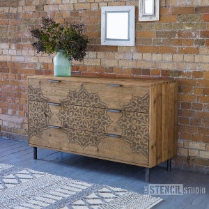 Ottoman Mandala Motif Stencil - *As Seen in HELLO! Magazine* - Reusable Mylar Stencils for decorating walls & upcycling furniture 10760