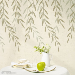 Willow Stencil - Leaves stencils for walls - Leafy Stencil - Wall Stencils - Reusable wall stencils for home decorating - 10400